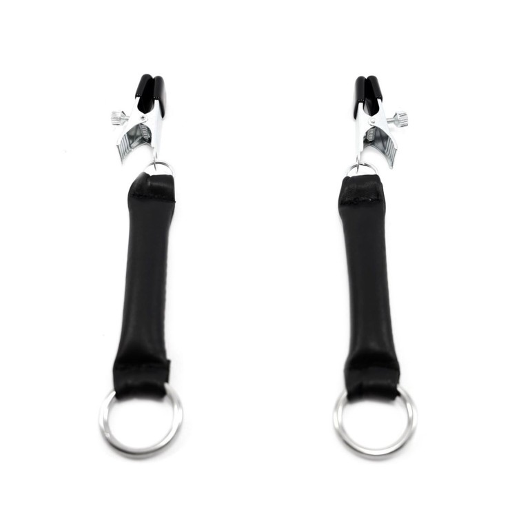 PINZETTE PER CAPEZZOLI CON PESETTO IN PELLE E ANELLO PER... 2