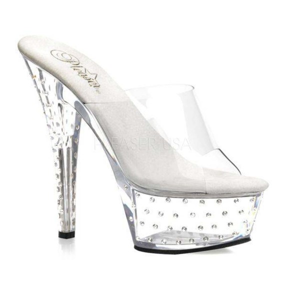 SANDALO TRASPARENTE STRASS TACCO 15