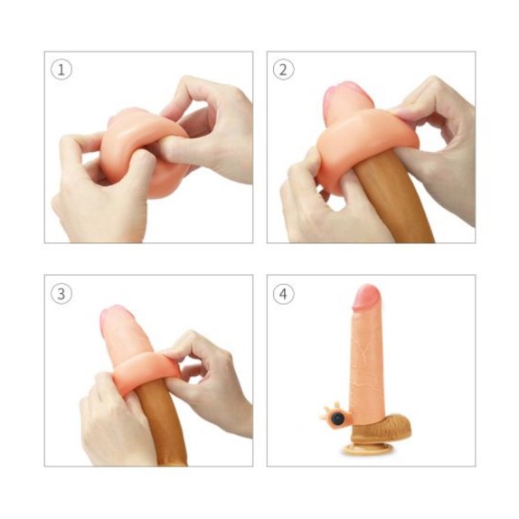 GUAINA E PROLUNGA VIBRANTE INDOSSABILE UOMO INGRANDIMENTO 5 CM CON STIMOLAZIONE PER CLITORIDE NATURE VIBE