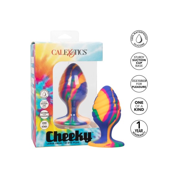 PLUG ANALE SEX TOY MULTICOLOR IN SILICONE CALEXOTICS CHEEKY