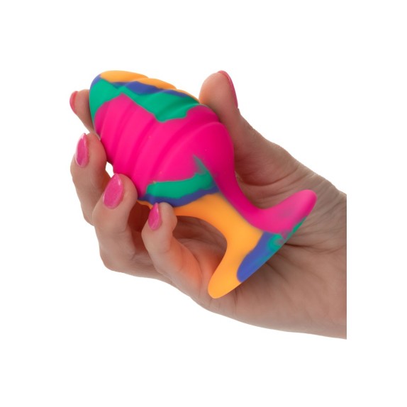 PLUG ANALE SEX TOY MULTICOLOR IN SILICONE CALEXOTICS CHEEKY