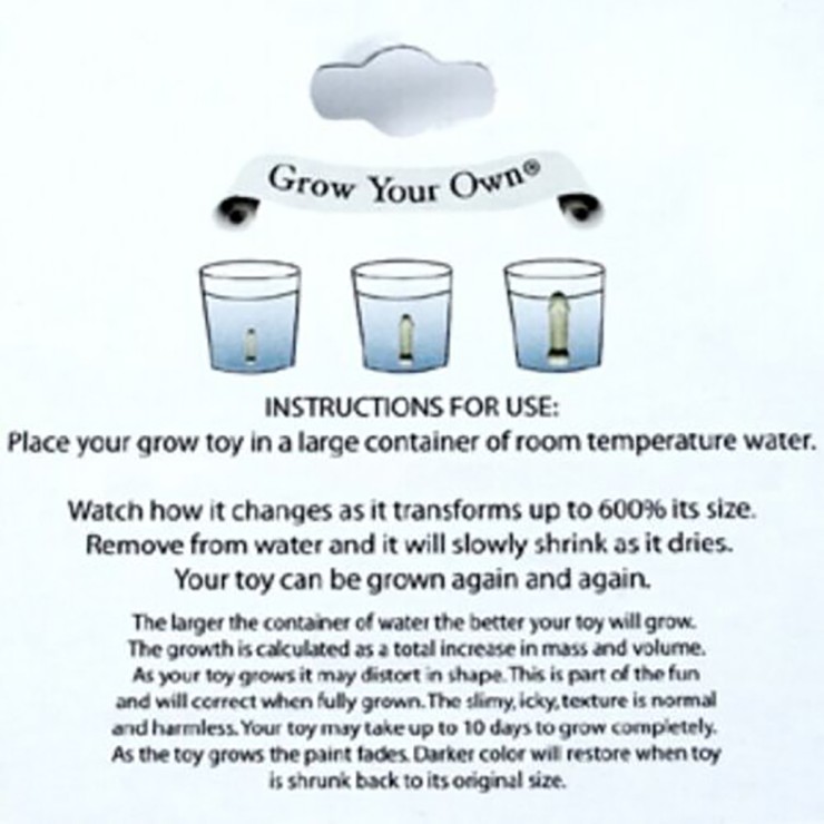 GROWING WILLY GADGET SCHERZOSO PENE CHE CRESCE IN ACQUA 2