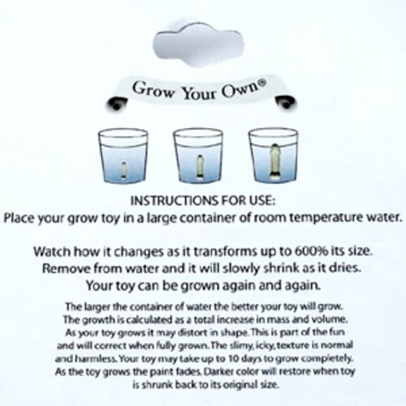 GROWING WILLY GADGET SCHERZOSO PENE CHE CRESCE IN ACQUA