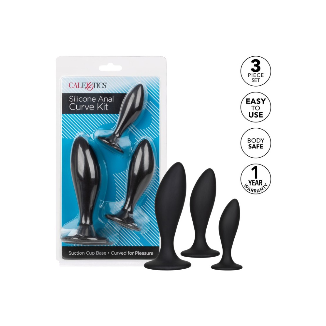 KIT 3 TAPPI ANALI CURVI CON VENTOSA IN PURO...