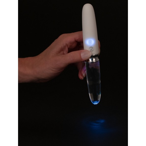 VIBRATORE SEX TOY IN VETRO E SILICONE RICARICABILE  LUCE LED LIAISON STRAIGHT