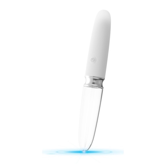 VIBRATORE SEX TOY IN VETRO E SILICONE RICARICABILE  LUCE LED LIAISON STRAIGHT