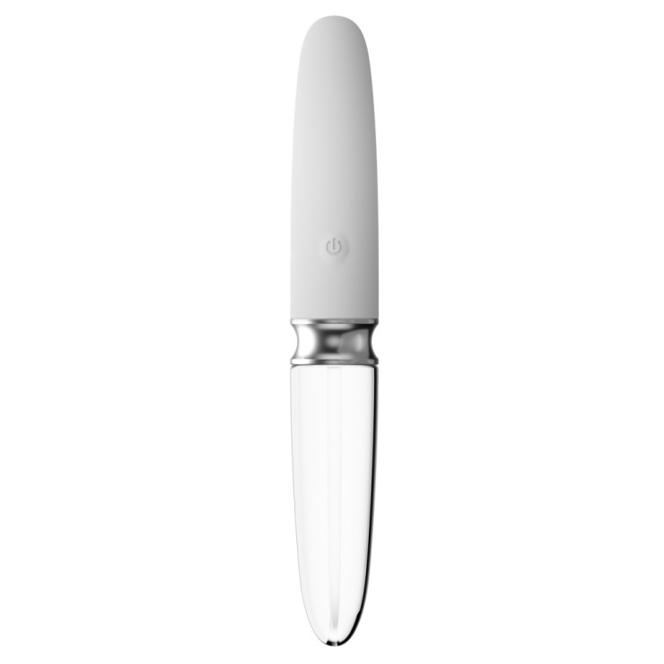 VIBRATORE SEX TOY IN VETRO E SILICONE RICARICABILE  LUCE... 2