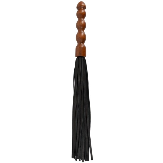 FRUSTA SEXY CON MANICO IN LEGNO E FRANGE IN PELLE PER GIOCHI BDSM FLOGGER ZADO