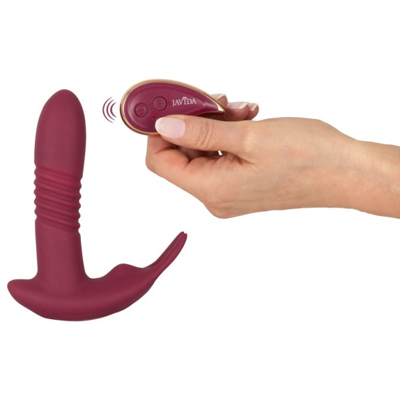 VIBRATORE A SPINTA CON STIMOLATORE CLITORIDE E TELECOMANDO JAVIDA