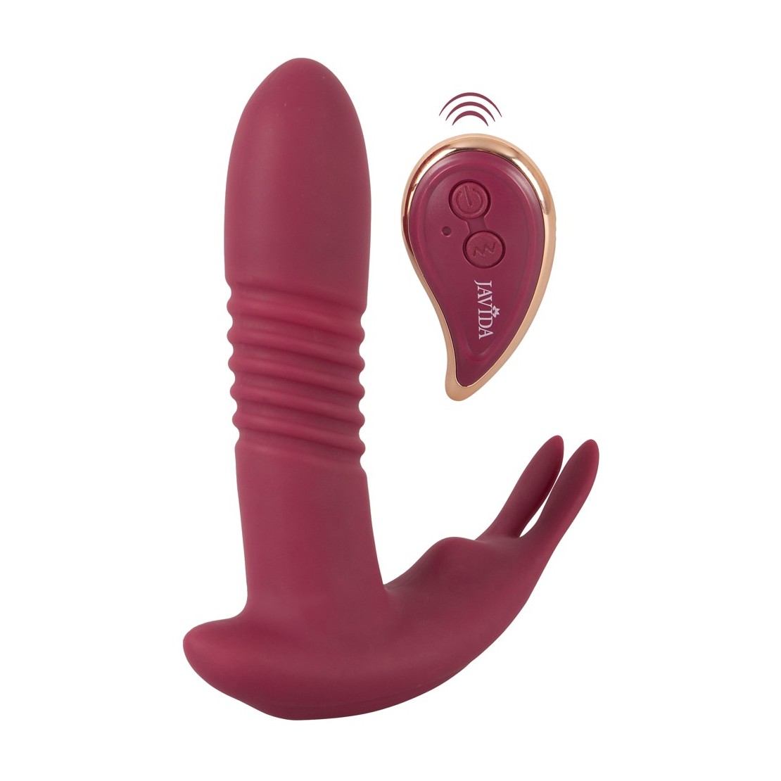 VIBRATORE A SPINTA CON STIMOLATORE CLITORIDE E...