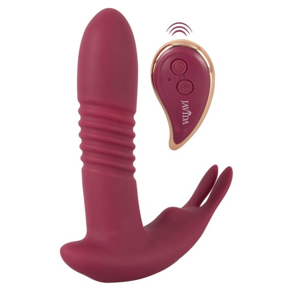VIBRATORE A SPINTA CON STIMOLATORE CLITORIDE E TELECOMANDO JAVIDA