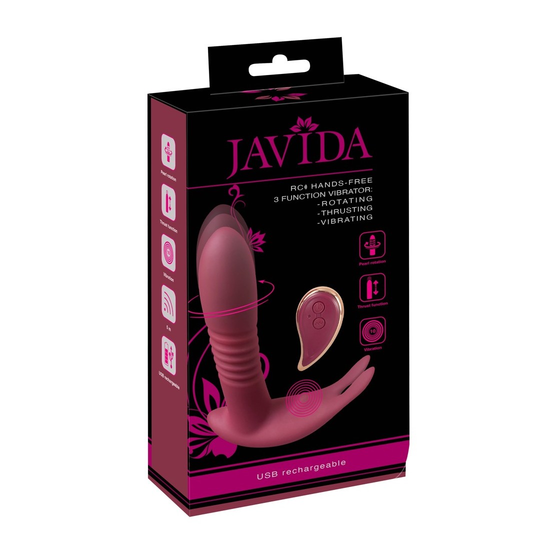 VIBRATORE A SPINTA CON STIMOLATORE CLITORIDE E...