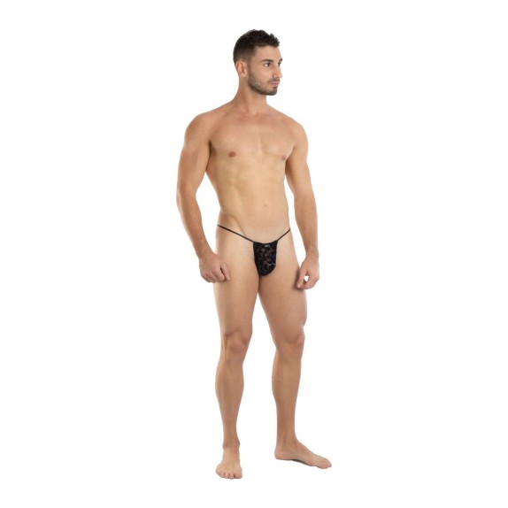 STRING PER UOMO SEXY NERO TRASPARENTE LEOPARDATO EROS VENEZIANI
