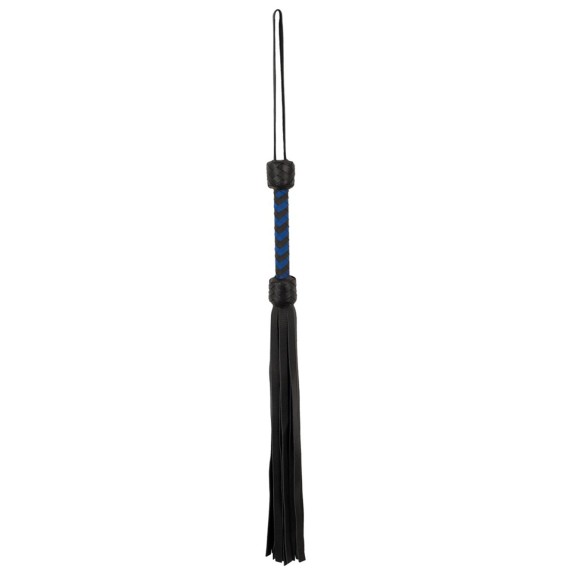 FRUSTA IN PELLE CON MANICO BLU E NERO SADOMASO LEATHER FLOGGER