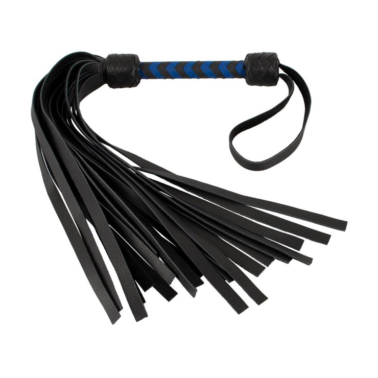 FRUSTA IN PELLE CON MANICO BLU E NERO SADOMASO LEATHER...