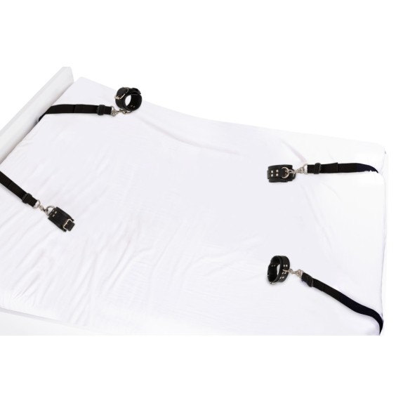 SET COSTRITTIVO DA LETTO IN PELLE E TESSUTO PER GIOCHI DI COPPIA ZADO