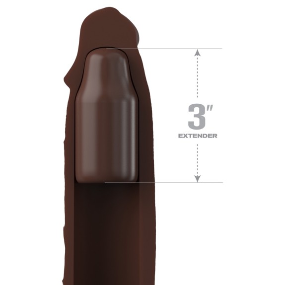 GUAINA E PROLUNGA 2 IN 1 PER PENE SUPER REALISTICA CON ANELLO PER I TESTICOLI 24 CM X-TENSIONS