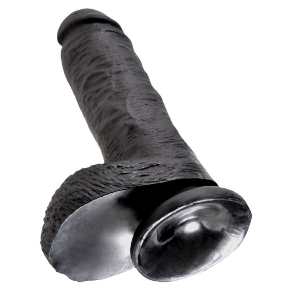 FALLO REALISTICO NERO SEXY CON VENTOSA KING COCK 20 CM