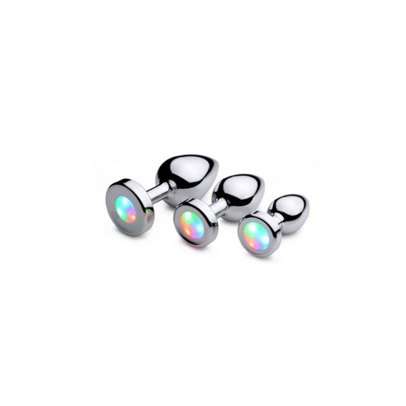 PLUG ANALE CON LUCE LED 3 COLORI IN ALLUMINIO LIGHT UP ANAL PLUG
