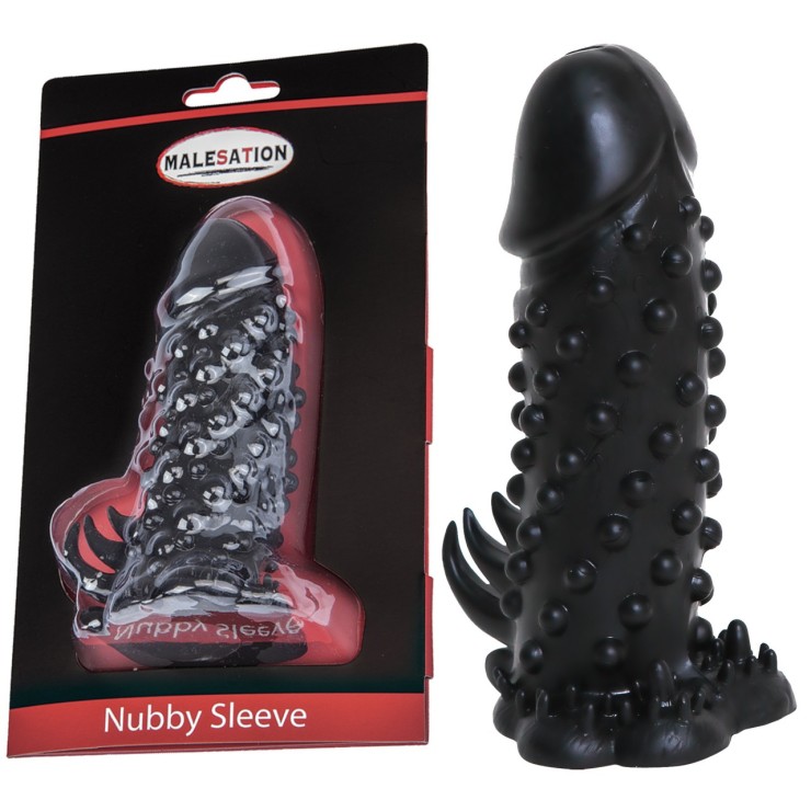 GUAINA PER PENE CON RILIEVI ESTERNI NUBBY SLEEVE 13,5 CM