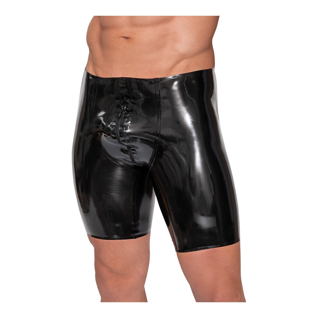 PANTALONCINO IN LATEX PER UOMO CON ZIP DAVANTI...