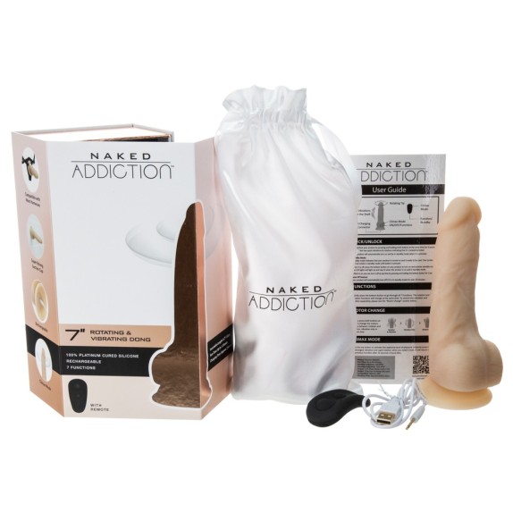 DILDO REALISTCO ROTANTE E VIBRANTE CON VENTOSA 18 CM NAKED ADDICTION