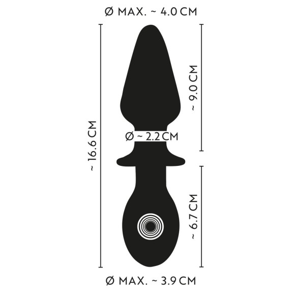 DOPPIO PLUG ANALE SEX TOY IN VETRO E SILICONE VIBRANTE RICARICABILE ANOS
