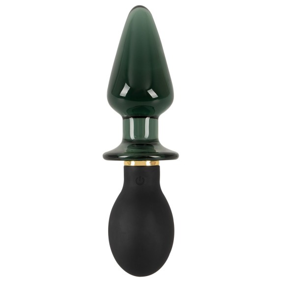 DOPPIO PLUG ANALE SEX TOY IN VETRO E SILICONE VIBRANTE RICARICABILE ANOS