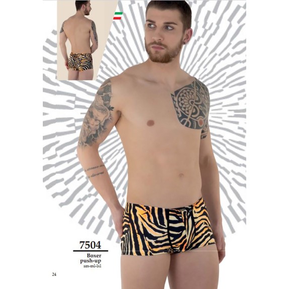 COSTUME DA MARE A BOXER PER UOMO SEXY CON FANTASIA TIGRATA EROS VENEZIANI