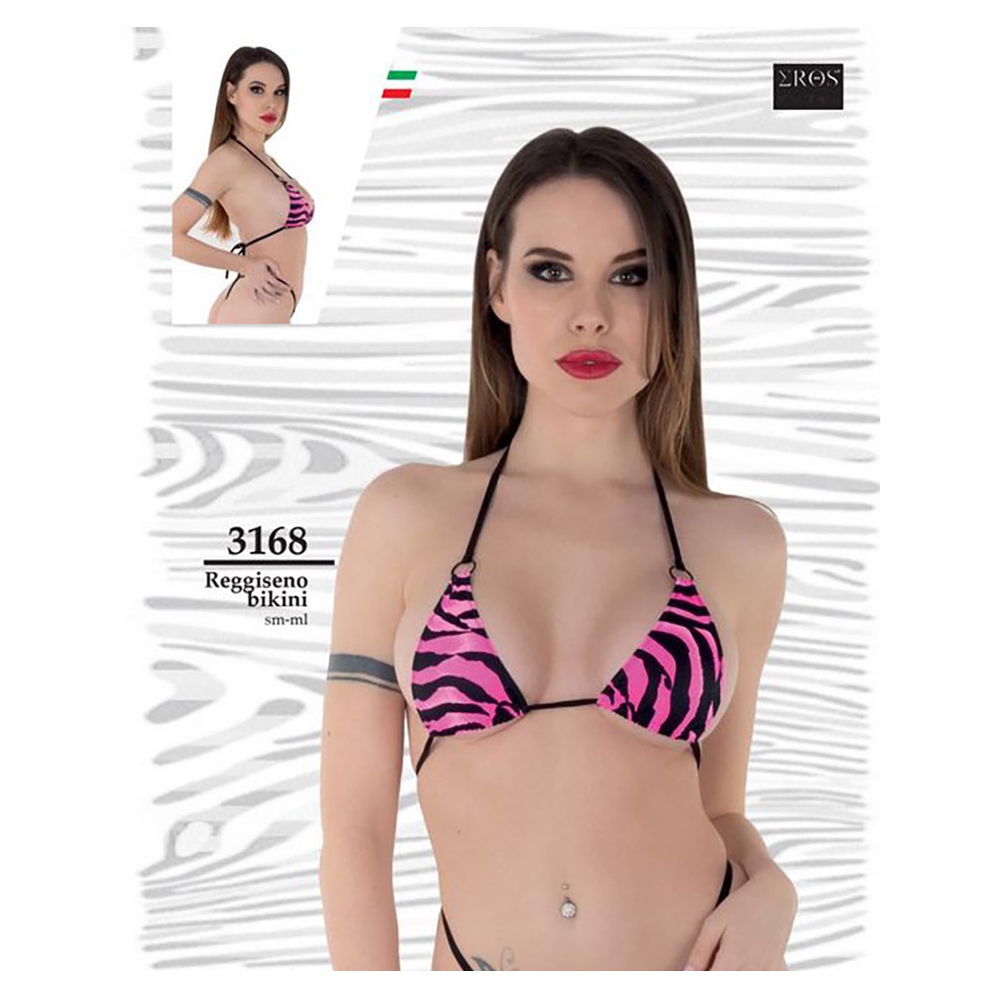SET BIKINI COORDINATO PERIZOMA ZEBRATO FUCSIA...