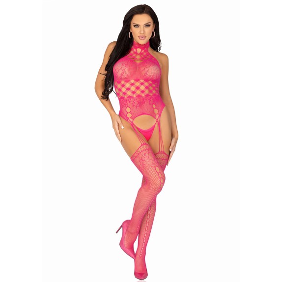 BODYSTOCKING SEXY PER DONNA LAMPONE A COLLO ALTO APERTO LEG AVENUE