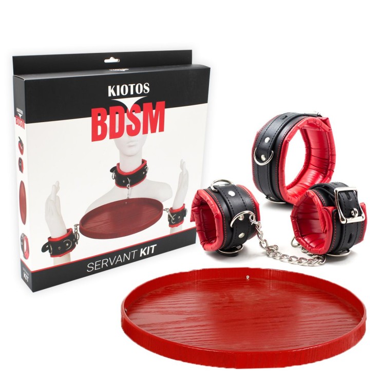 COSTRITTIVO KIT 4 PEZZI BDSM DA SCHIAVO SERVO CON MANETTE...