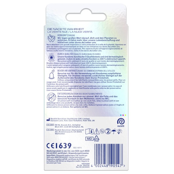 PROFILATTICI TRASPARENTI ULTRA SOTTILI XXL 8 PEZZI DUREX