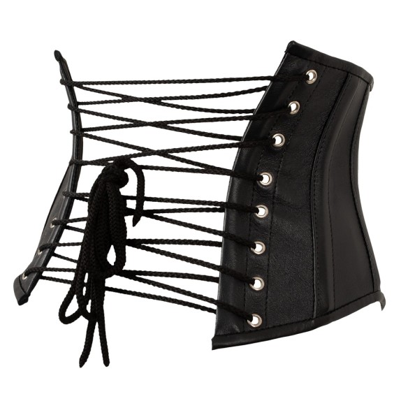 BUSTINO STRINGIVITA SEXY PER DONNA IN PELLE LACCIO REGOLABILE E ZIP ZADO