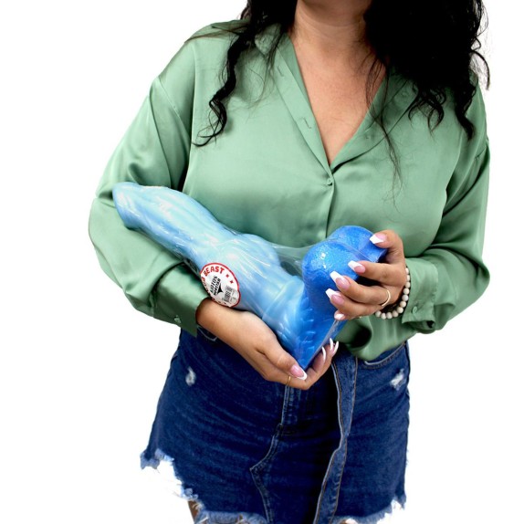 DILDO XL DI GRANDI DIMENSIONI 33 CM CON TESTICOLI E VENTOSA AZZURRO FALLO PER FISTING KIOTOS MONSTAR