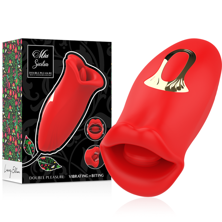 VIBRATORE E STIMOLATORE CLITORIDEO CON BOCCA VIBRANTE E...