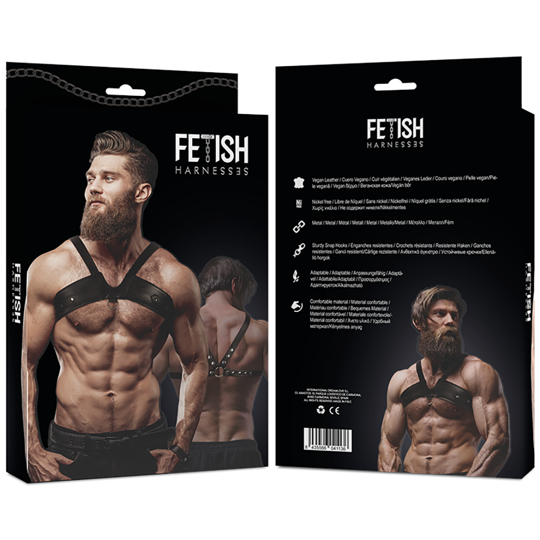 HARNESS SEXY DA UOMO IN PELLE VEGANA REGOLABILE...