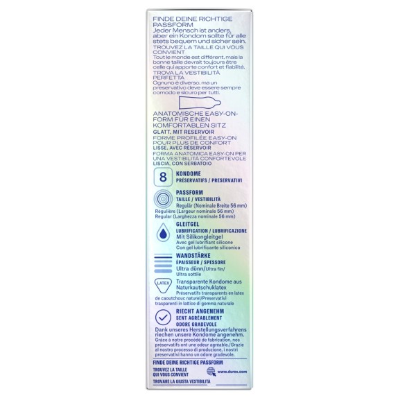 PROFILATTICO TRASPARENTE ULTRA SOTTILE 8 PEZZI DUREX