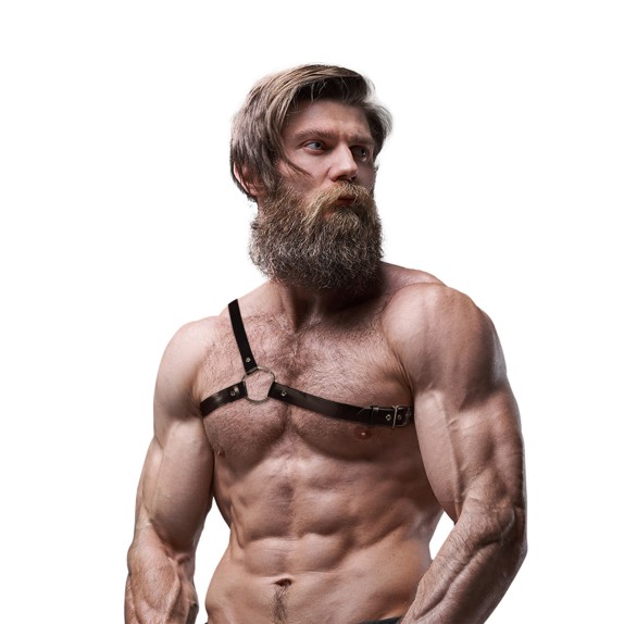 HARNESS SEXY PER UOMO MONOSPALLA CON CINGHIA REGOLABILE E ANELLI FETISH BDSM