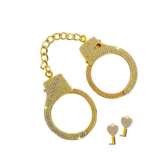 MANETTE SEXY CON STRASS DORATE O ARGENTATE E CHIAVI LUXURY BONDAGE