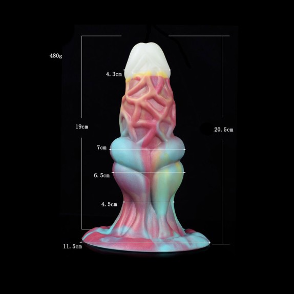 copy of DILDO CHE SI ILLUMINA AL BUIO FALLO MORBIDO ED ELASTICO CON RILIEVI E VENTOSA