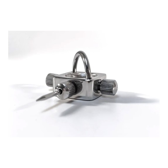 MORSETTO PER CAPEZZOLI CON BARRA PASSANTE E PUNTE IN METALLO THE SUN NIPPLE ABUSER
