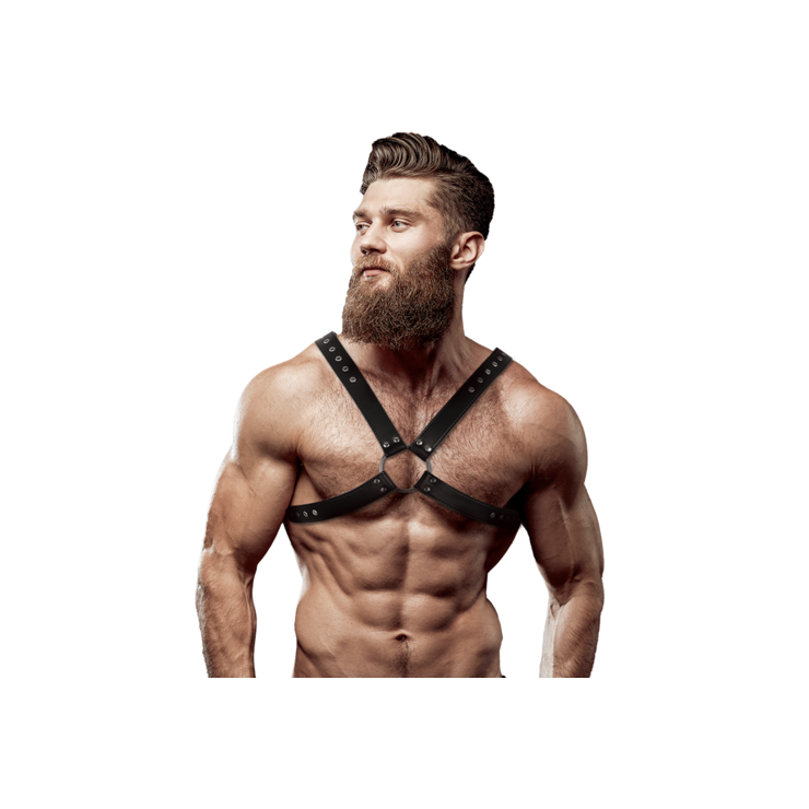 HARNESS SEXY UOMO IN PELLE VEGANA CON INCROCIO E ANELLI... 2