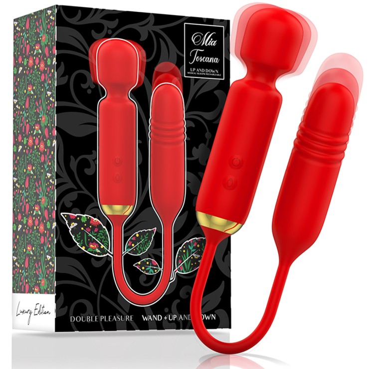 SEX TOY DOPPIO CON WAND E DILDO CON MOVIMENTO A SPINTA...