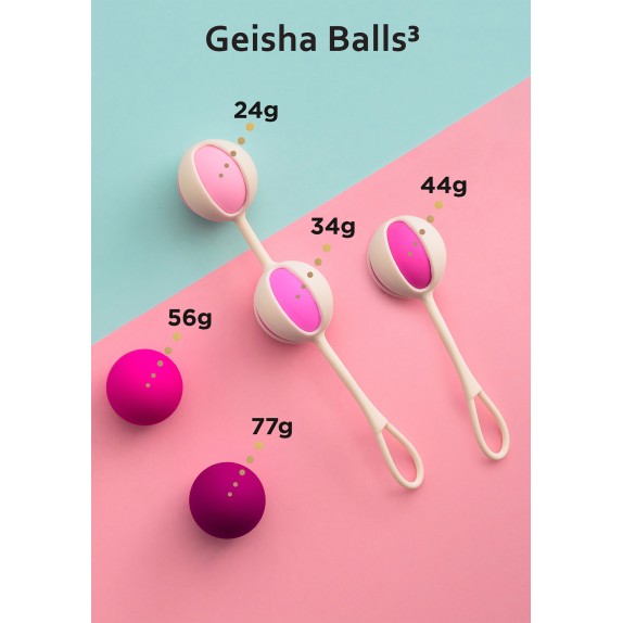 PALLINE VAGINALI AUTOVIBRANTI ALLENAMENTO PELVICO INTERCAMBIABILI PESI DIVERSI GEISHA BALLS 3