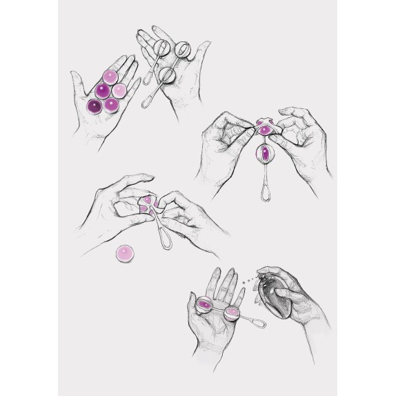PALLINE VAGINALI AUTOVIBRANTI ALLENAMENTO PELVICO INTERCAMBIABILI PESI DIVERSI GEISHA BALLS 3