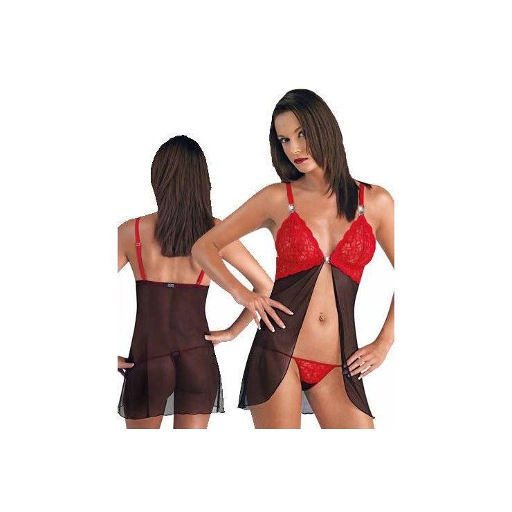 BABYDOLL SEXY PER DONNA PIZZO RICAMATO CON PERIZOMA 2
