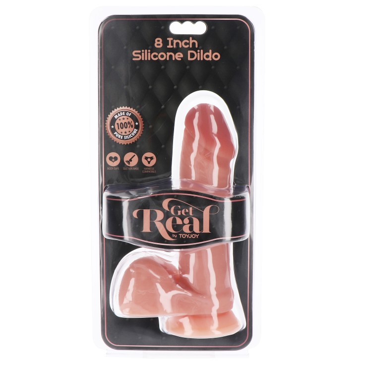 FALLO DILDO REALISTICO 20 CM SILICONE CON TESTICOLI E...