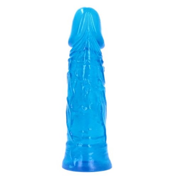 DILDO BLU TRASPARENTE CON VENATURE E VENTOSA 15,5 CM TOYZ4LOVERS