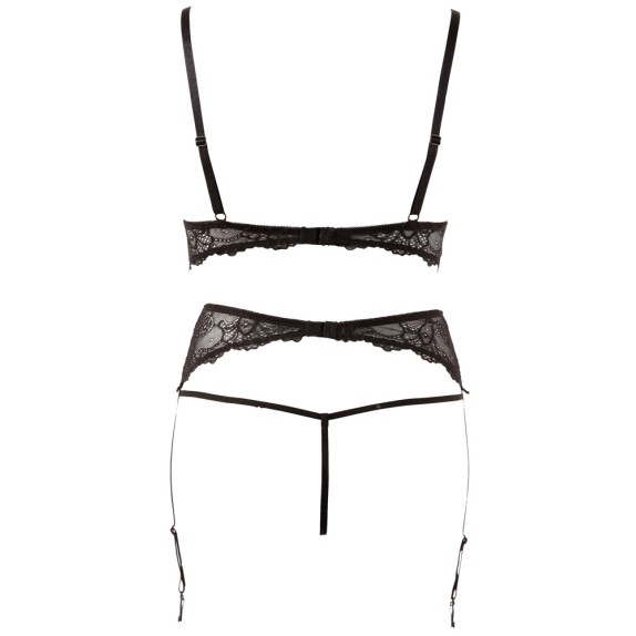 COMPLETINO INTIMO APERTO SEXY CON REGGISENO REGGICALZE E PERIZOMA CON BUCO